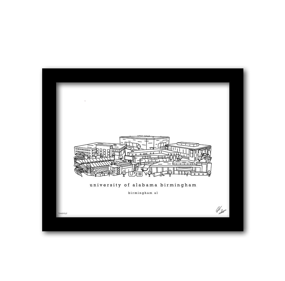 Thumbnail: University of Alabama Birmingham Campus Minimalist Art Print