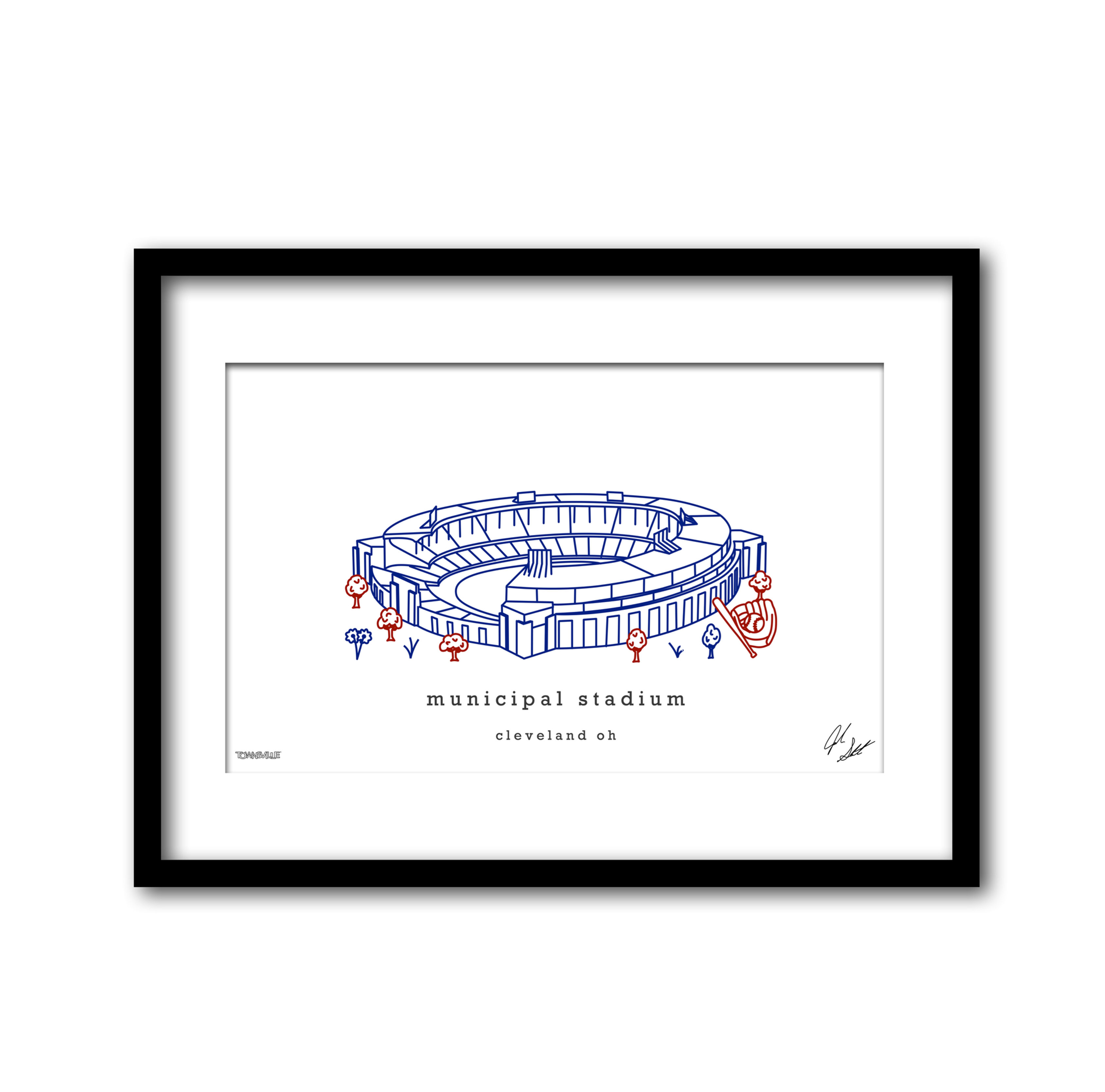 Municipal Stadium Minimalist Wall Decor┃Cleveland Indians Art Print