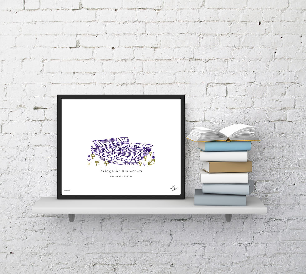 Thumbnail: Bridgeforth Stadium Minimalist Wall Decor┃James Madison Dukes Art