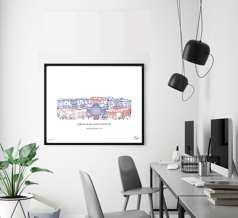 Thumbnail: American University, Wall Art, College Gift, Graduation, Alumni, Office Art, Decor, Print