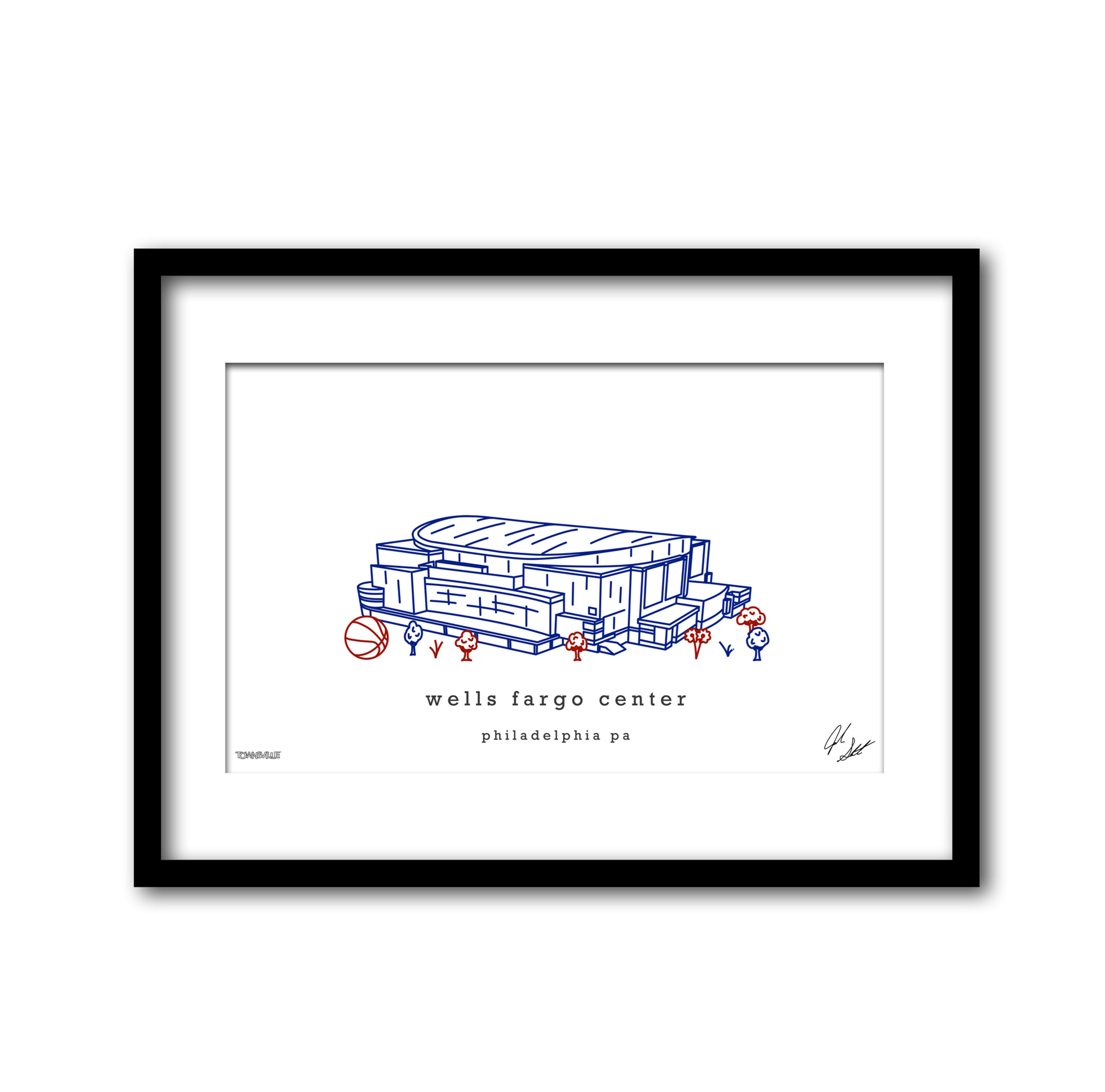 Wells Fargo Center Minimalist Wall Decor┃Philadelphia 76ers Art Print