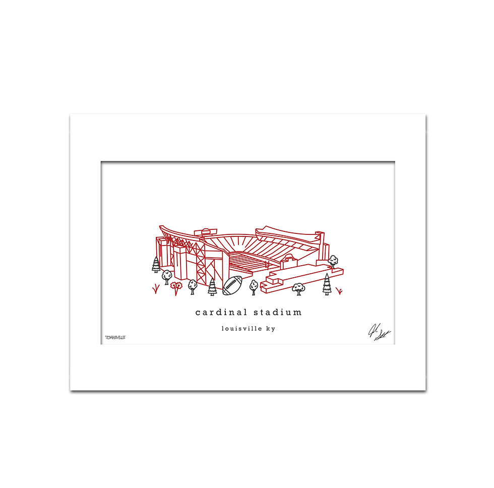 Thumbnail: Cardinal Stadium Minimalist Wall Decor┃Louisville Cardinals Art Print