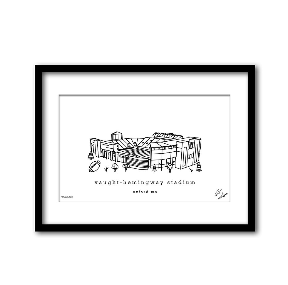 Thumbnail: Vaught-Hemingway Stadium Minimalist Wall Decor┃Mississippi Rebels Art Print