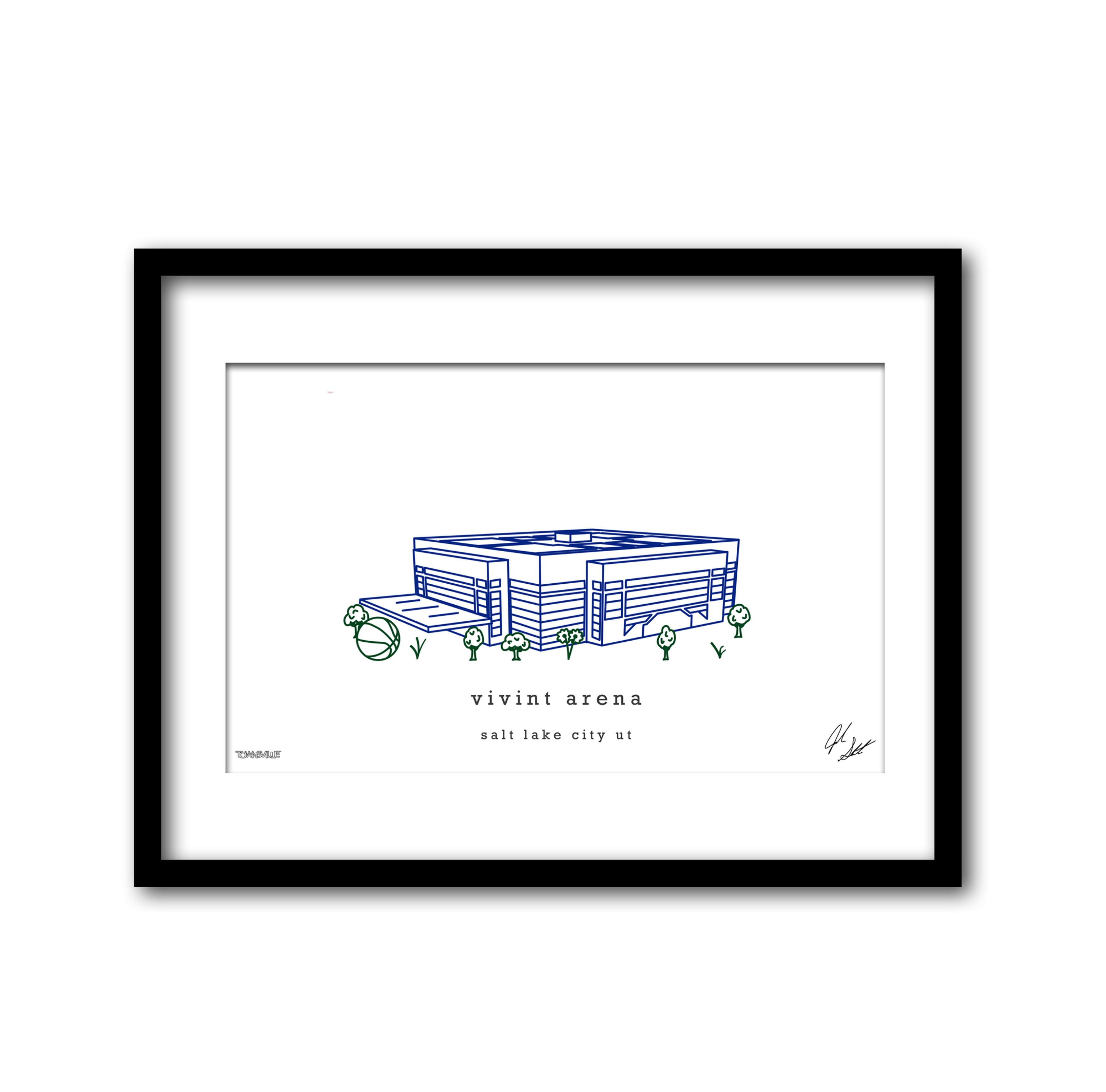 Vivant Arena Center Minimalist Wall Decor┃Utah Jazz Art Print