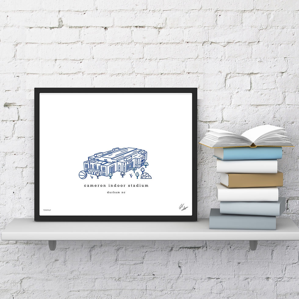 Thumbnail: Cameron Indoor Arena Minimalist Wall Decor┃Duke Blue Devils Art Print
