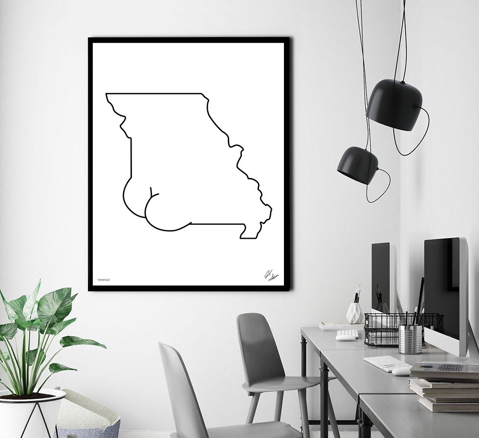 Thumbnail: Missouri Gluteus Art Print