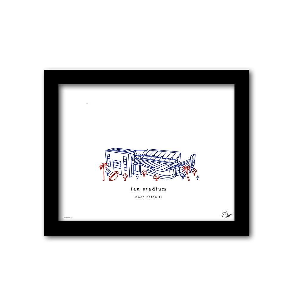 Thumbnail: FAU Stadium Minimalist Wall Decor┃FAU Owls Art Print