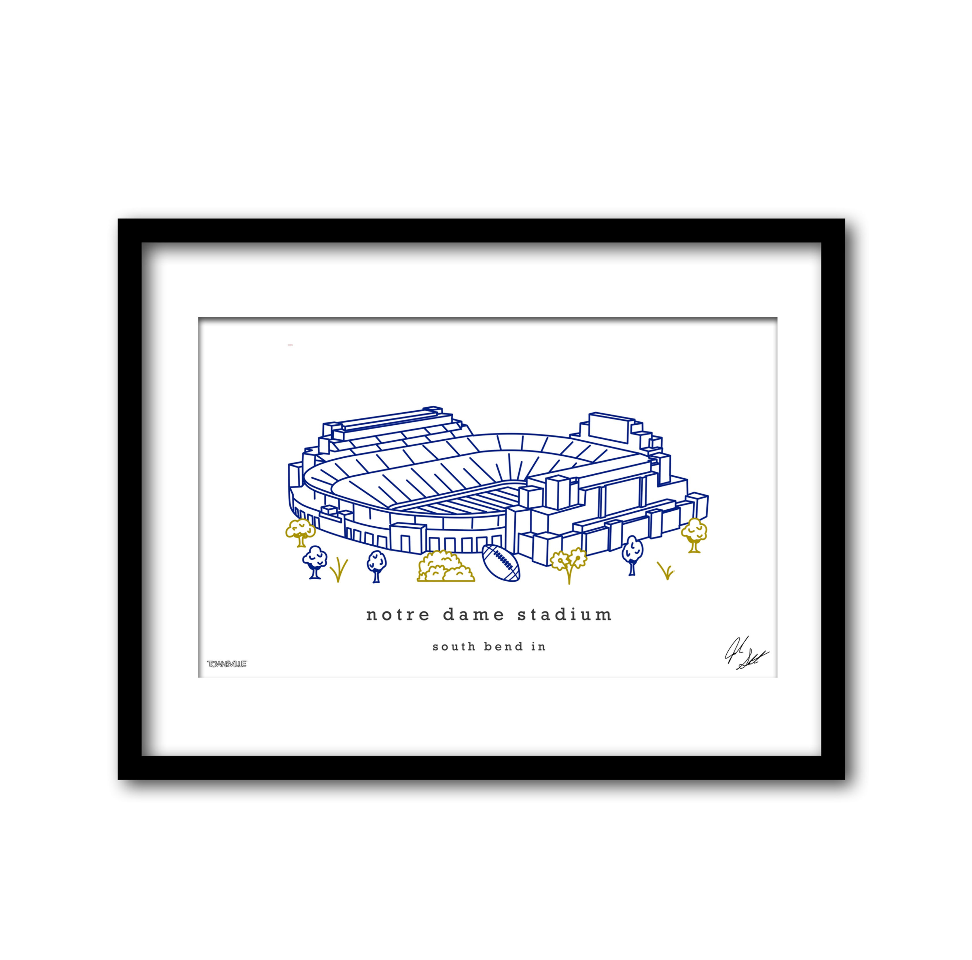 Notre Dame Stadium Minimalist Wall Decor┃Fighting Irish Art Print