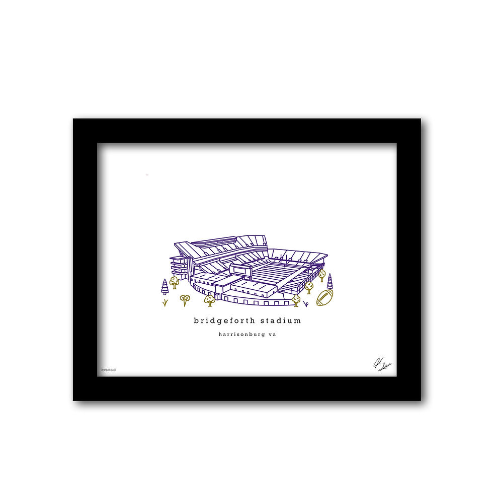 Thumbnail: Bridgeforth Stadium Minimalist Wall Decor┃James Madison Dukes Art