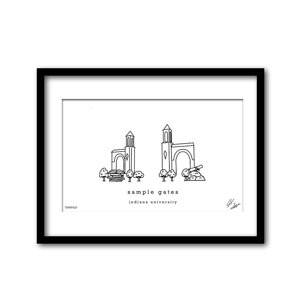 Thumbnail: Sample Gates Minimalist Wall Decor┃Indiana Hoosiers Art Print