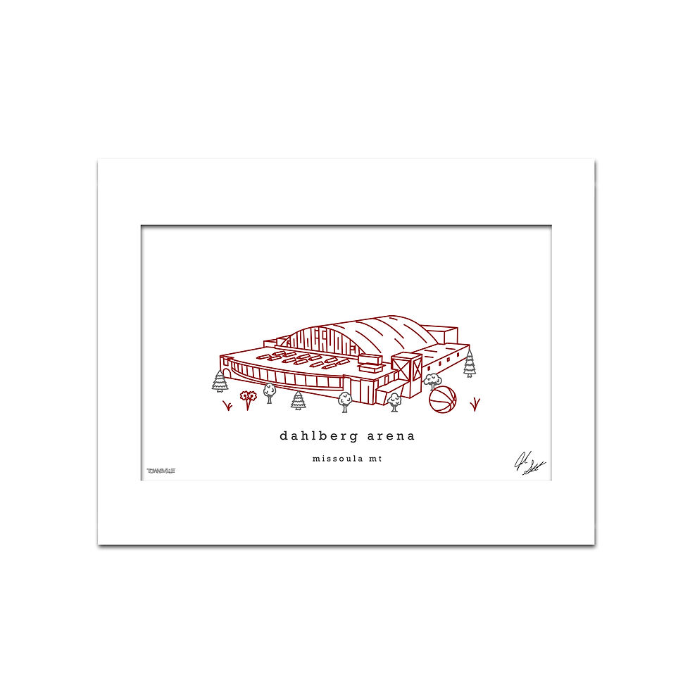 Thumbnail: Dahlberg Arena Minimalist Wall Decor┃Montana Grizzlies Art Print