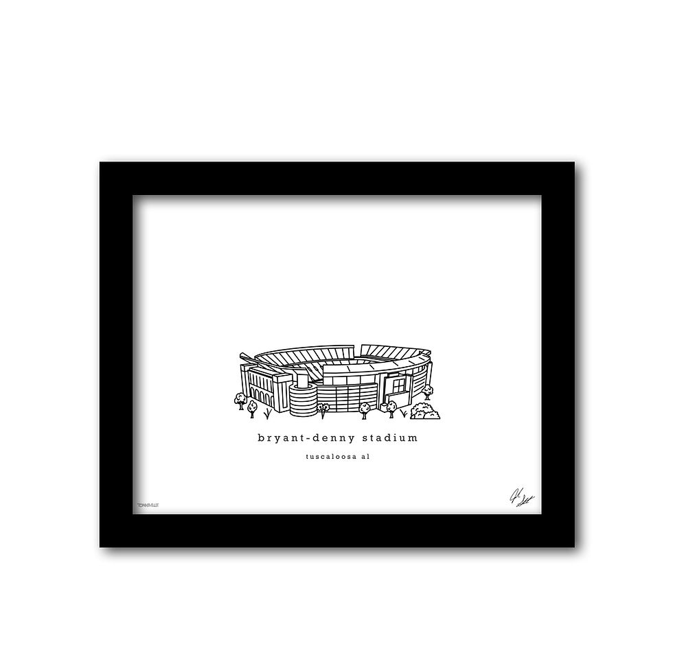 Thumbnail: Bryant Denny Stadium Minimalist Wall Decor┃Alabama Crimson Tide Art Print