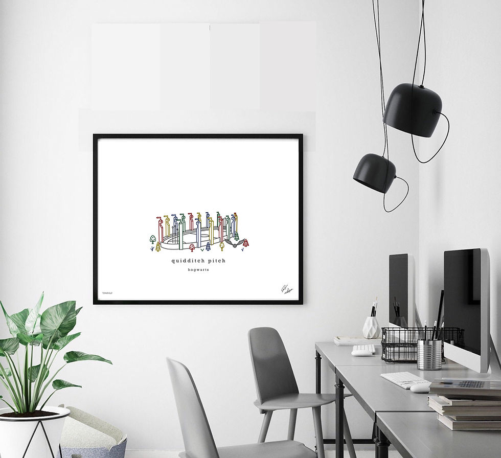 Thumbnail: Quidditch Pitch Minimalist Art Print