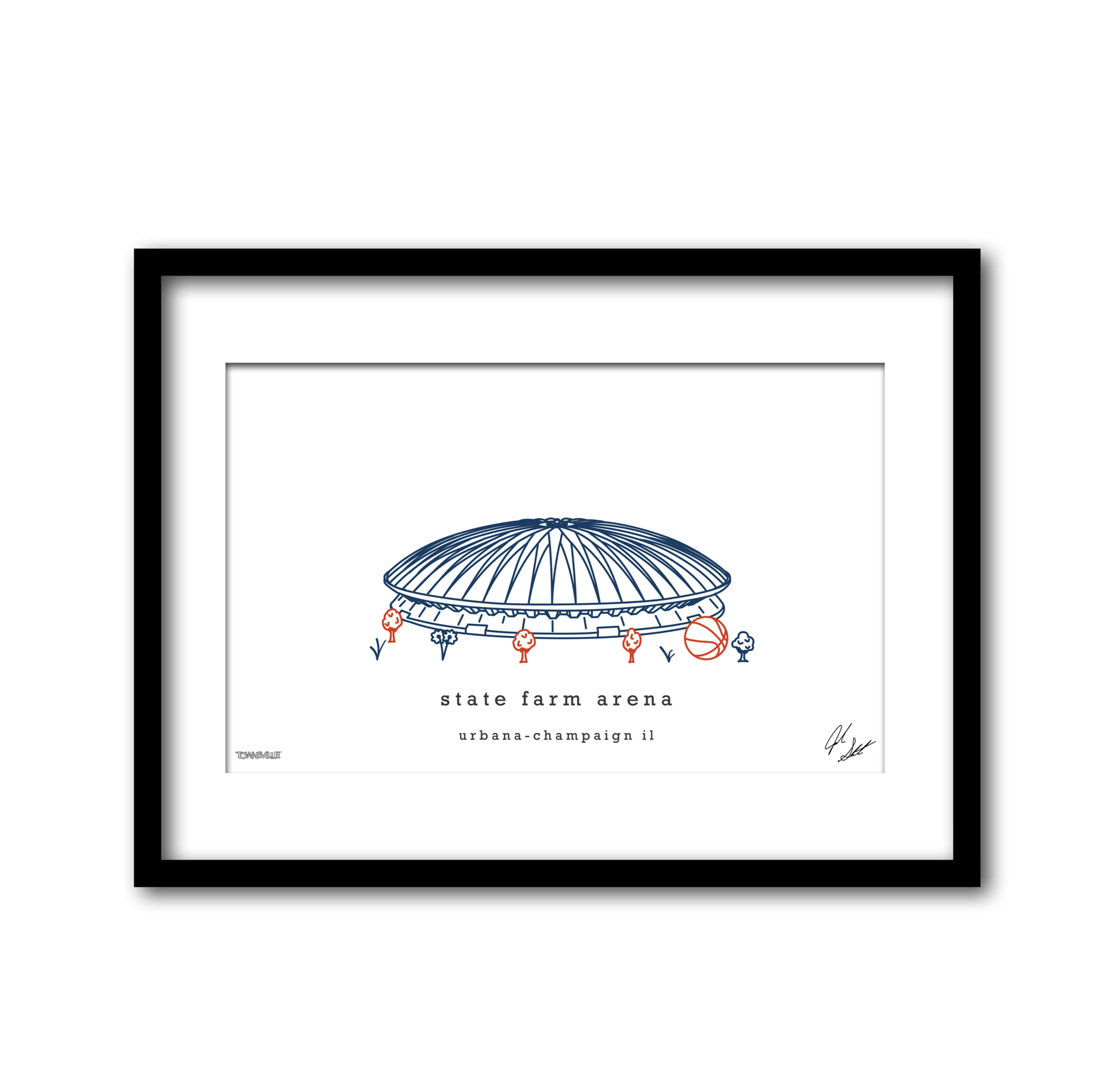 State Farm Arena Minimalist Wall Decor┃Illinois Fighting Illini Art Print