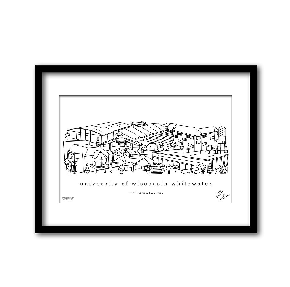 Thumbnail: University of Wisconsin Whitewater Minimalist Art Print