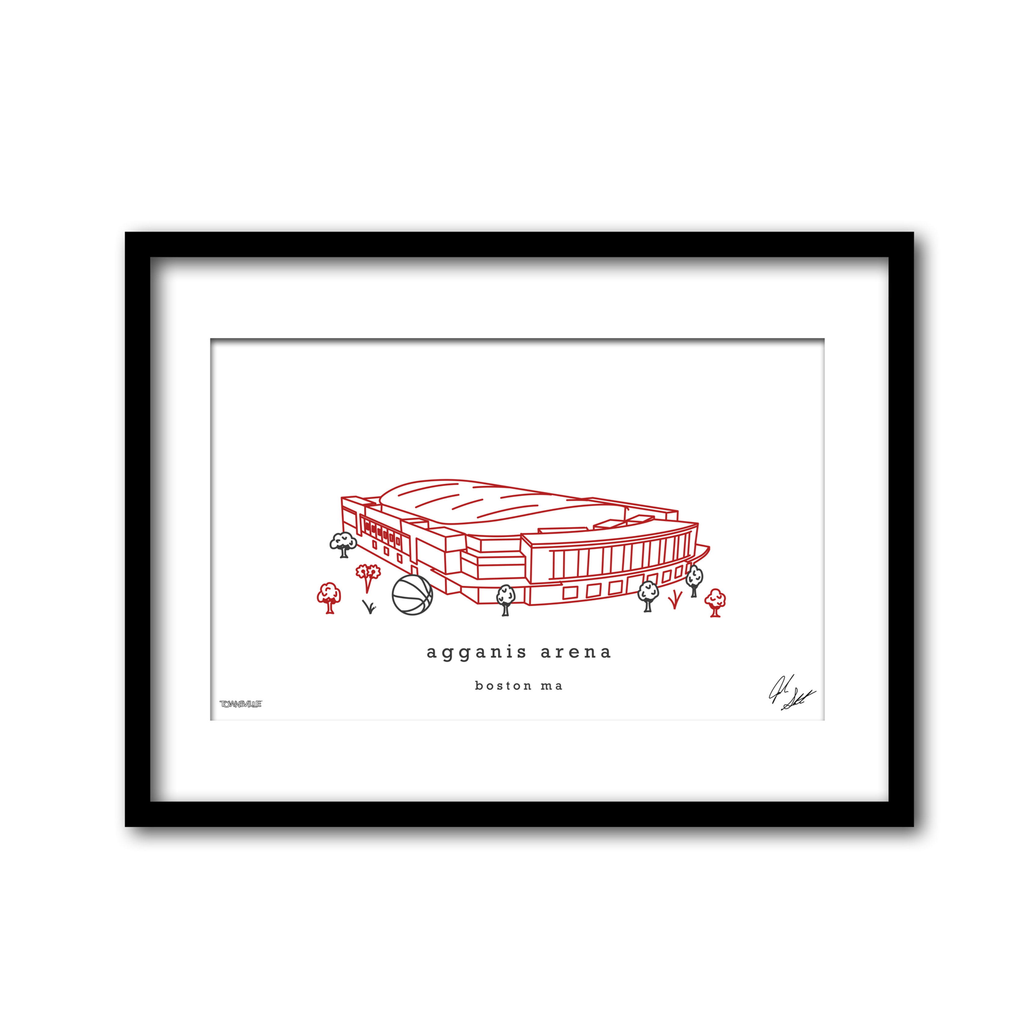 Agganis Stadium Minimalist Wall Decor┃Boston Terriers Art Print