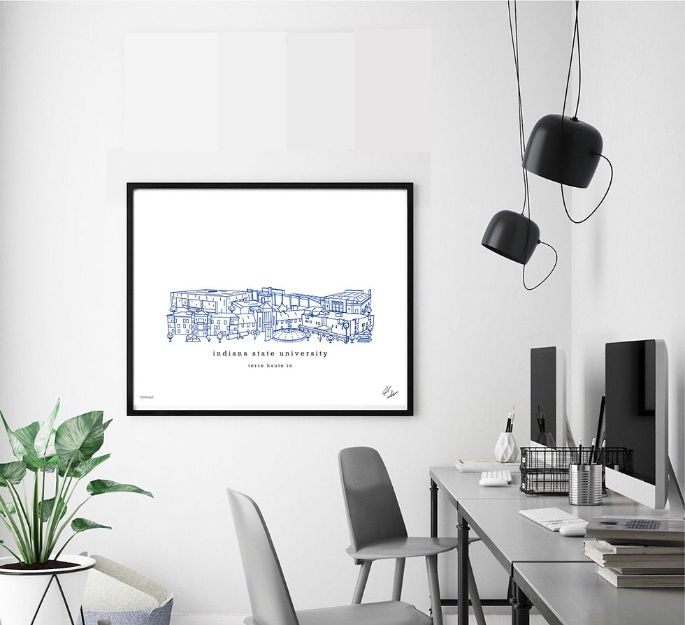 Thumbnail: Indiana State University Minimalist Art Print