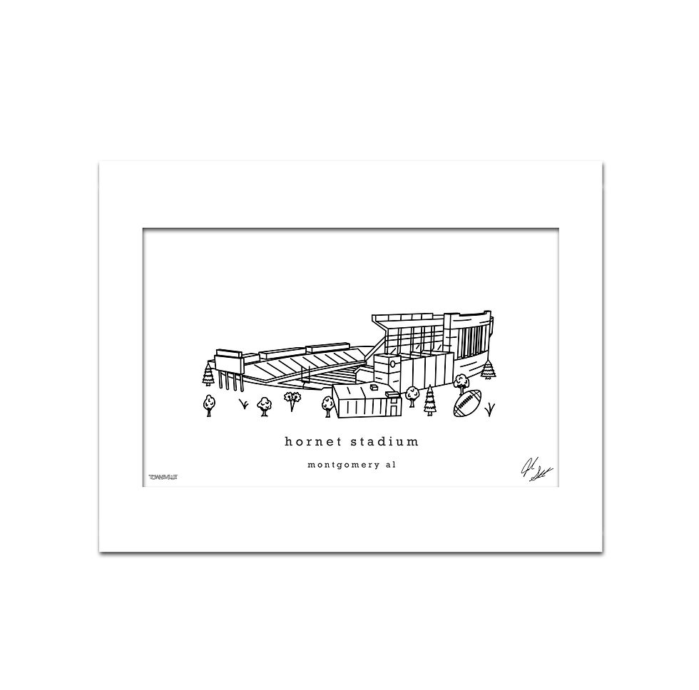Thumbnail: Hornet Stadium Minimalist Wall Decor┃Alabama State Hornets Art Print