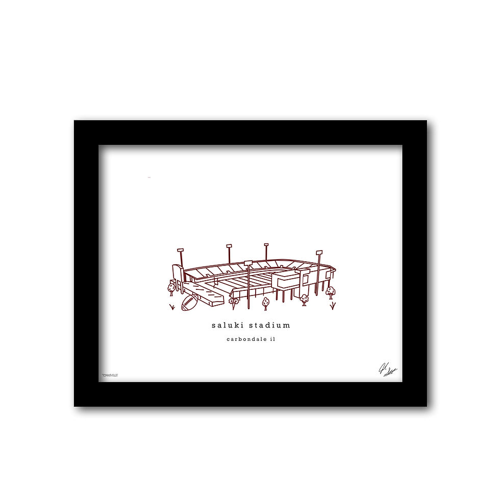 Thumbnail: Saluki Stadium Minimalist Wall Decor┃SIU Art Print