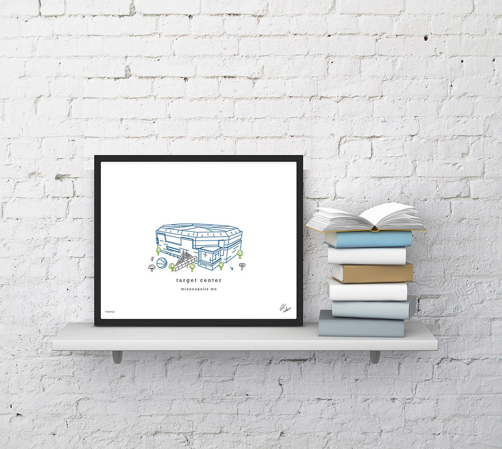 Thumbnail: Target Center Minimalist Wall Decor┃Minnesota Timberwolves Art Print