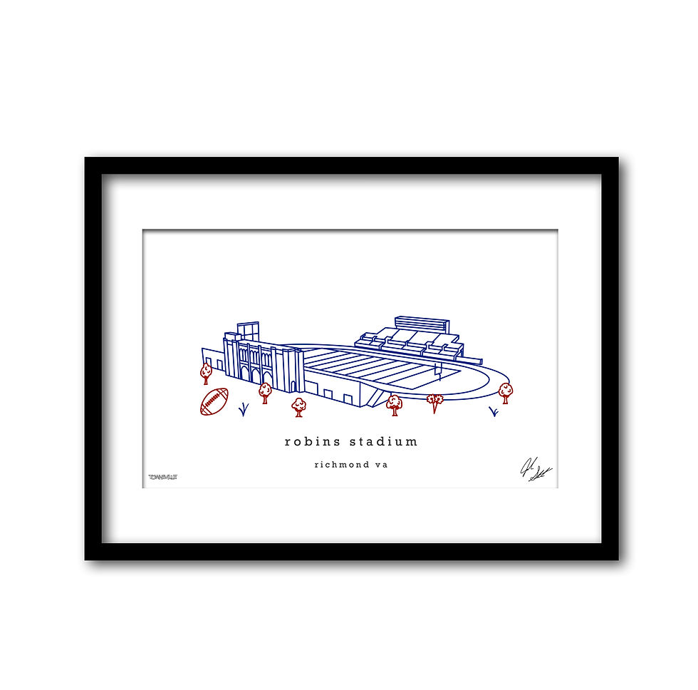 Robins Stadium Minimalist Wall Decor┃Richmond Spiders Art Print