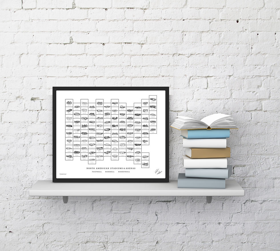 Thumbnail: North American Stadiums and Arenas Minimalist Wall Deco Art Print