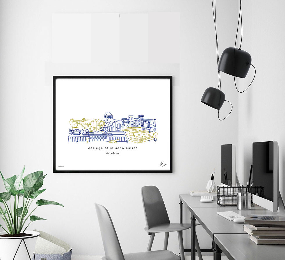 Thumbnail: College of St Scholastica Minimalist Art Print