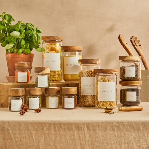 Acacia lid pantry starter kit The Great Label Co