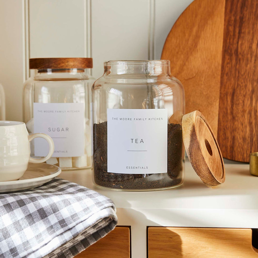 Thumbnail: Tea Coffee Sugar / Plump Jar Set 1300ml