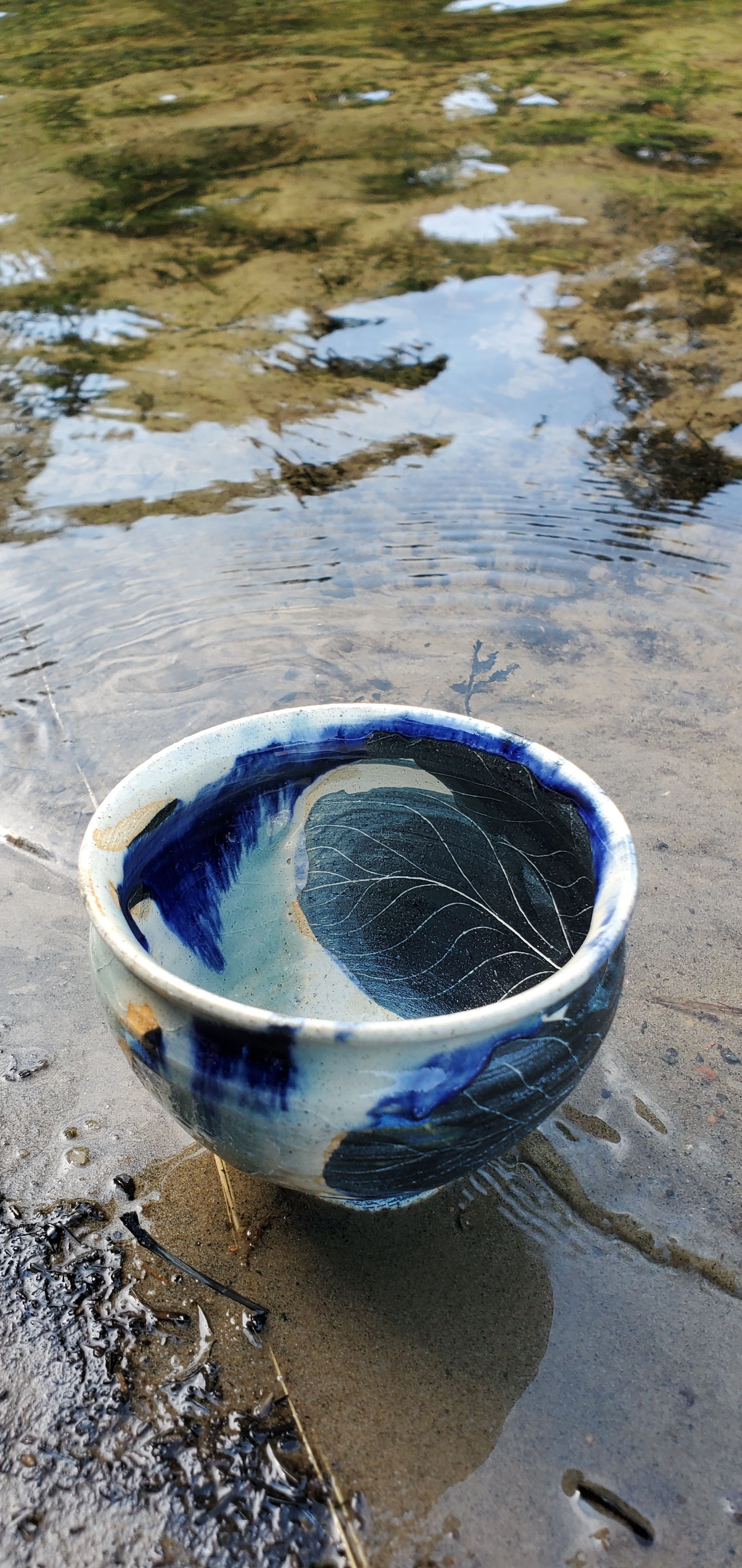 Bol thé  ou cappuccino - cobalt leaf