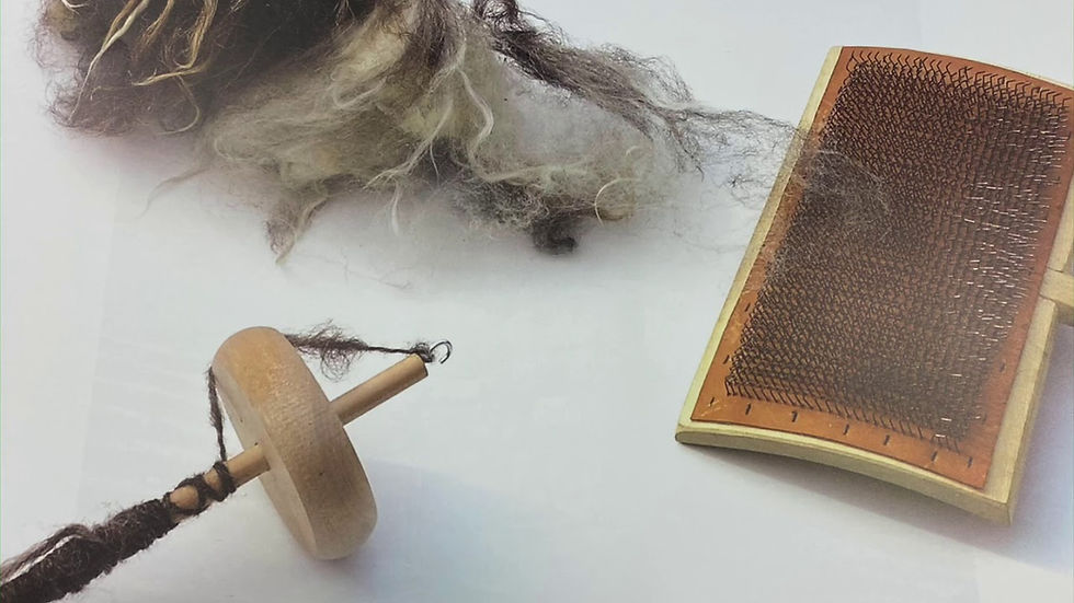 Old-fashioned cotton carding and combing tools