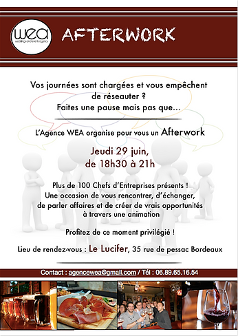 Blog événementiel Bordeaux | Invitation à l'Afterwork de l'Agence WEA - Lucifer bar Bordeaux