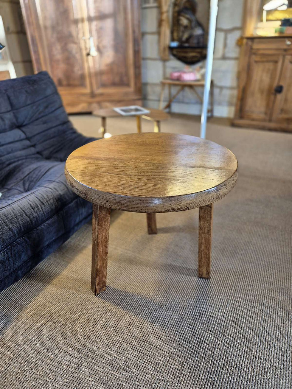 Miniature : Table basse en chêne brutaliste années 60