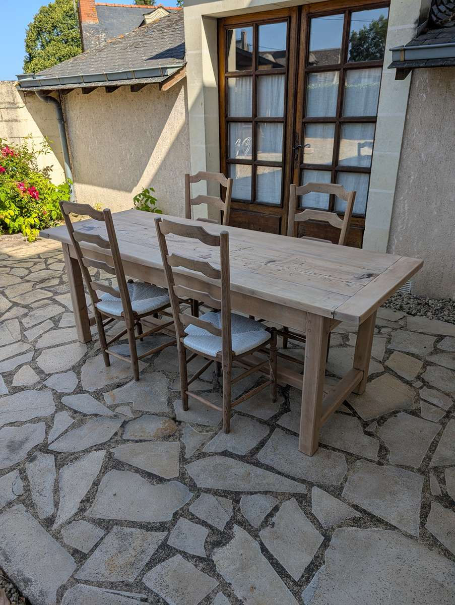 Miniature : Table de ferme rectangulaire années 50