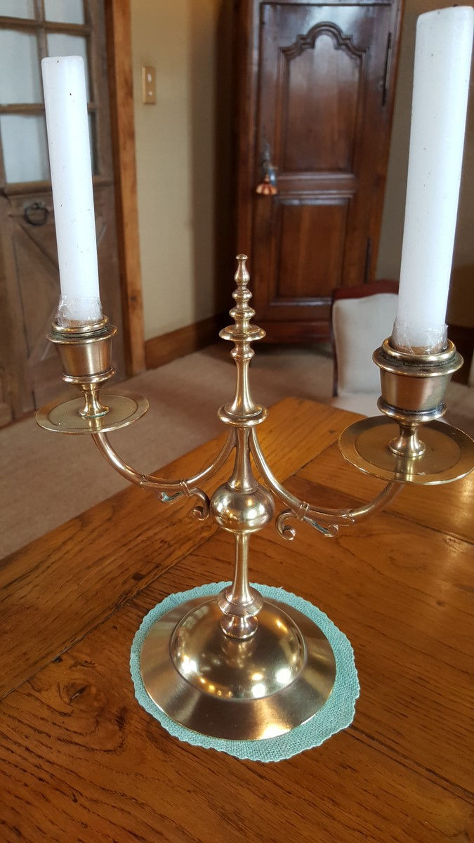 Miniature : Paire de bougeoir en laiton début XXème