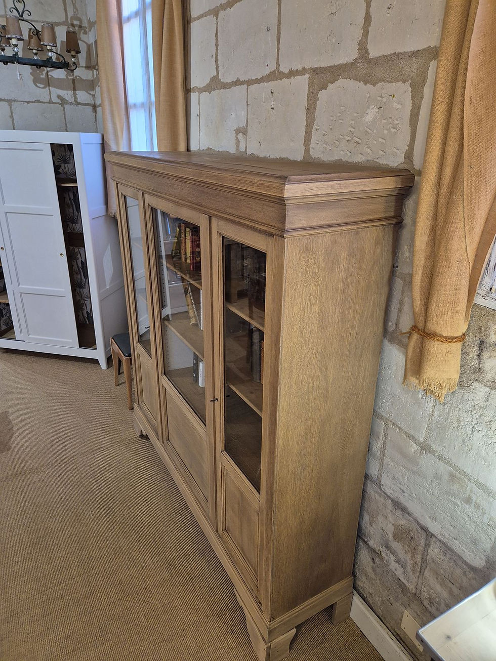 Miniature : Bibliothèque en chêne ancien couvent XIXème