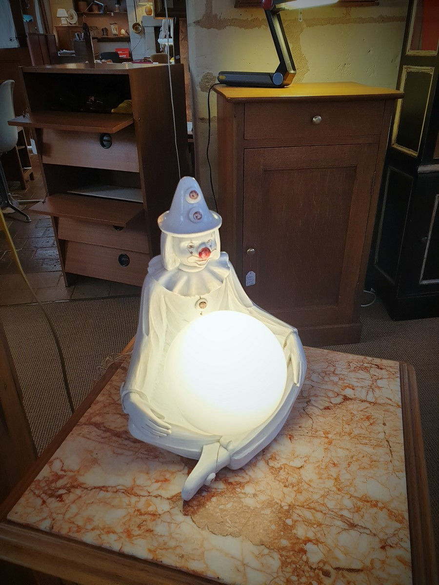 Miniature : Lampe en bois "clown" années 50