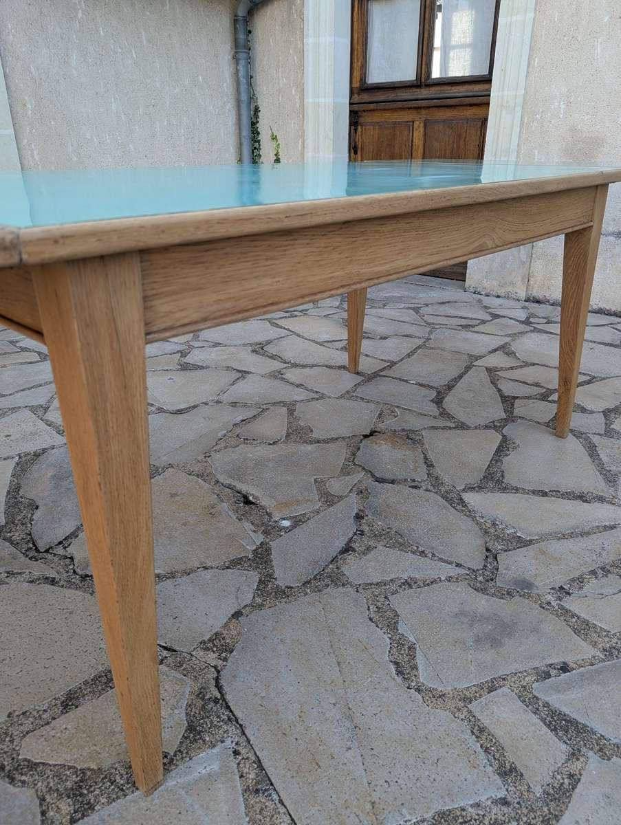 Miniature : Table rectangulaire extensible années 50