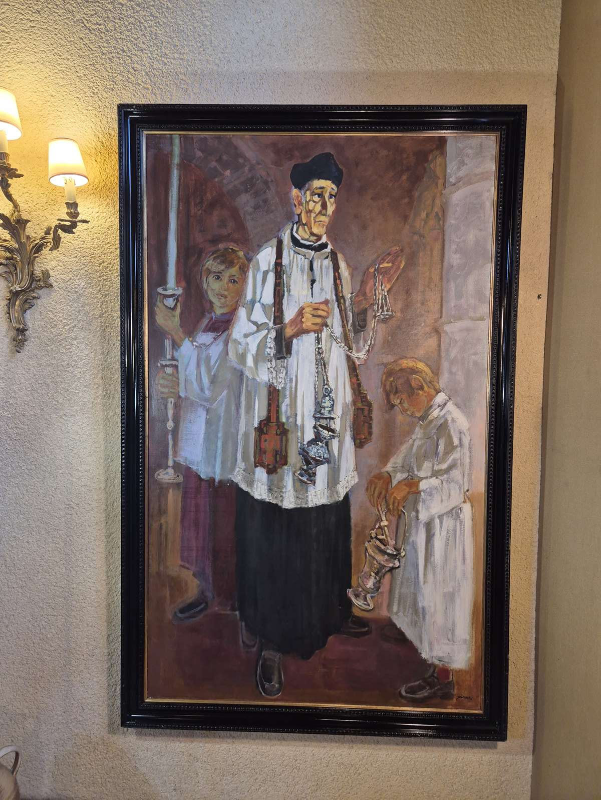 Monumental peinture intitulé "Mort" de Pierre Diner (1932-2015)