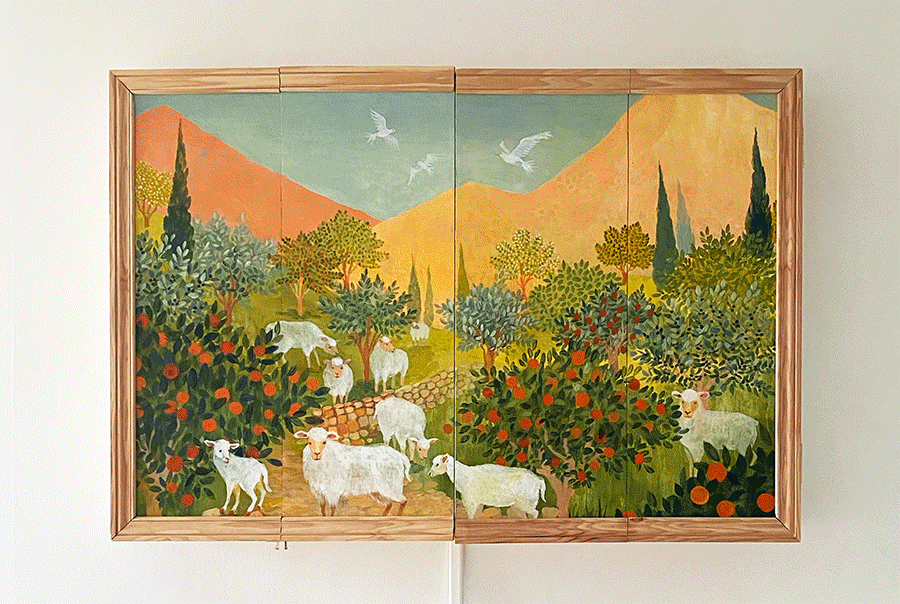 golden orchard TV commode painted