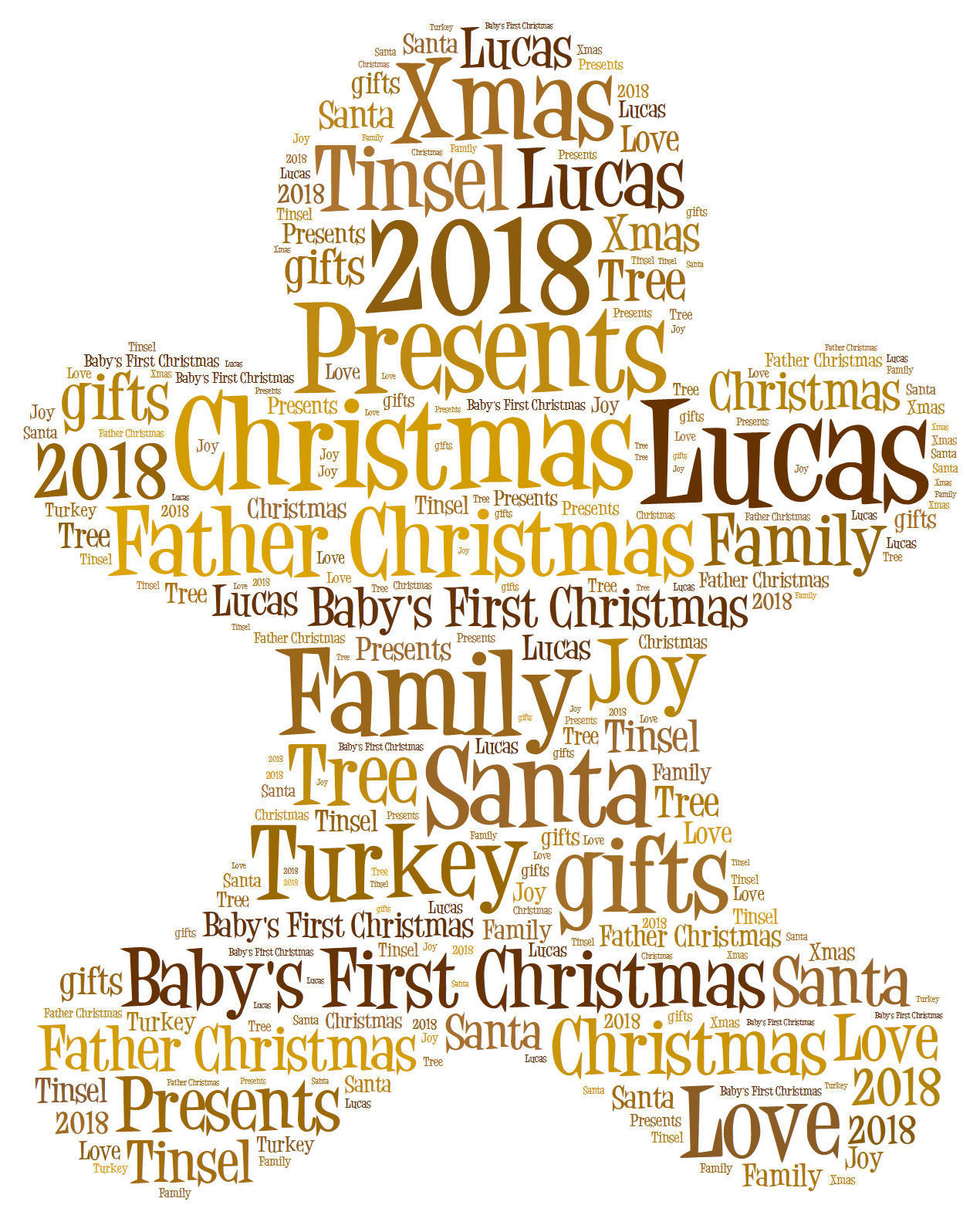 Baby's First Christmas Word Art