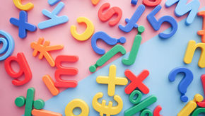 Small plastic letters and symbols