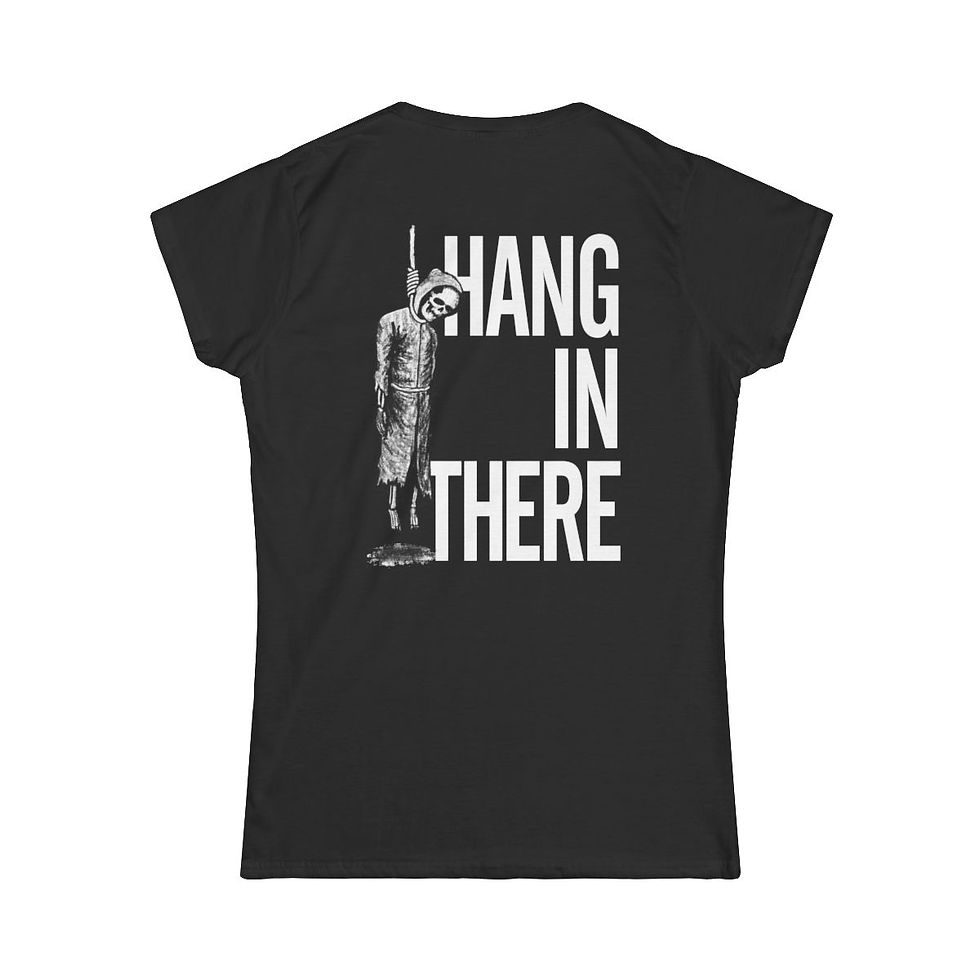 Thumbnail: Hang in There Women's Fitted Tee – Grim Reaper Design