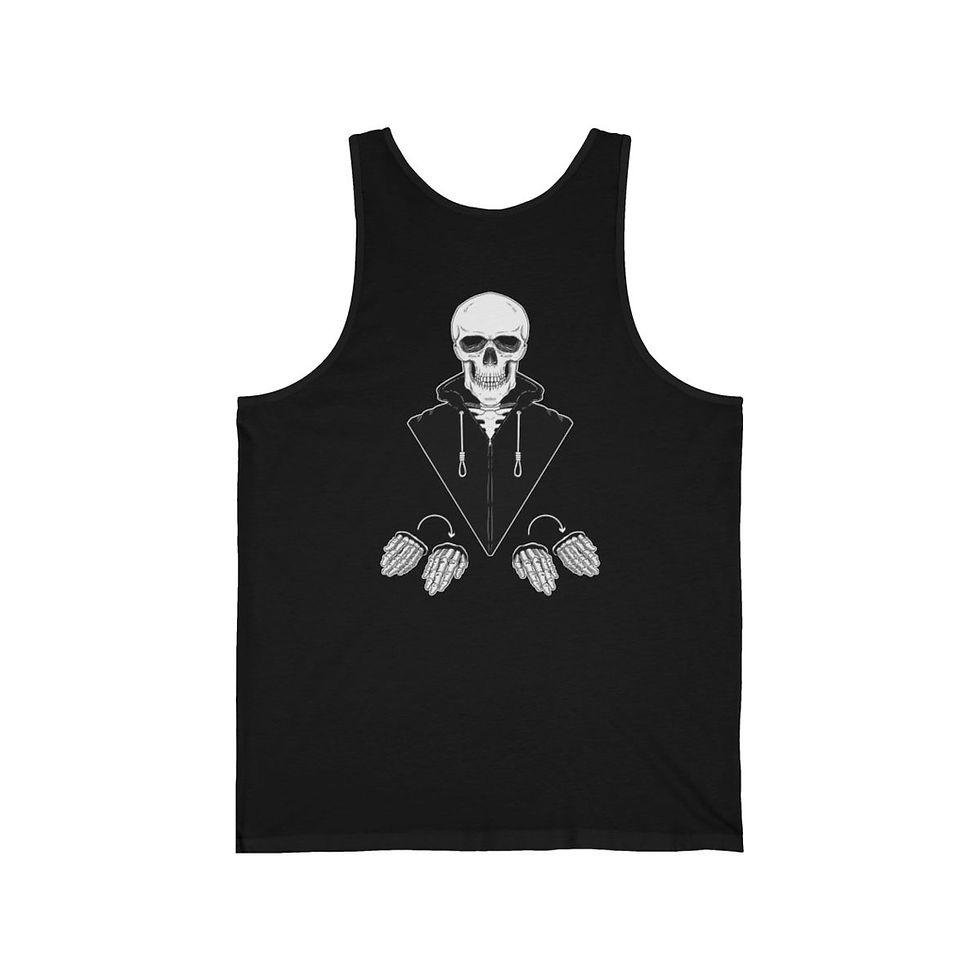 Thumbnail: ASL Death Squad Tank Top – Sign Language Skeleton Design