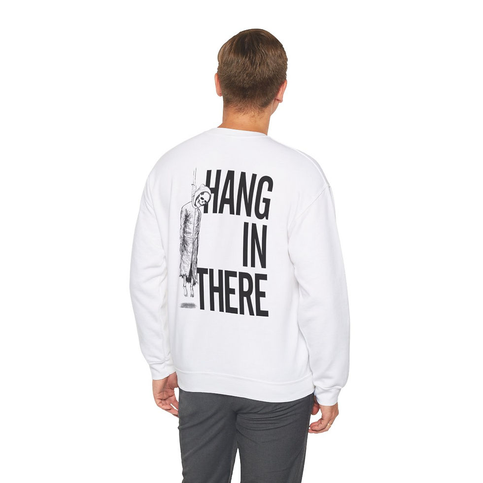 Thumbnail: Hang in There Crewneck Sweatshirt – Grim Reaper Design