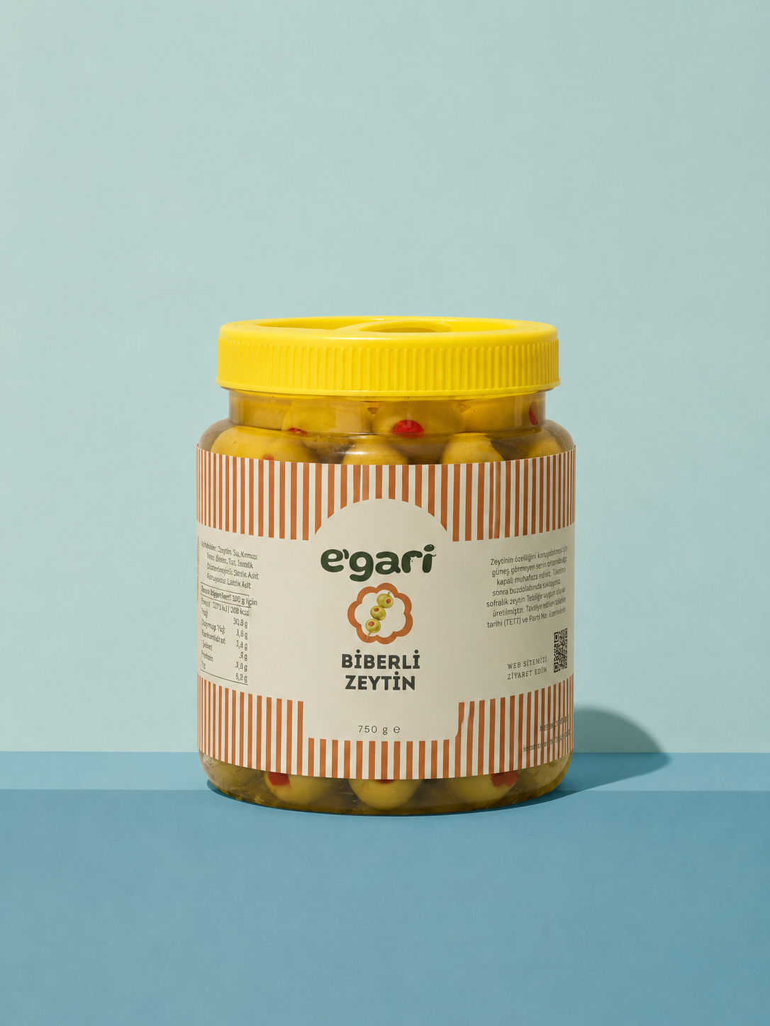 Kırmızı Biber Dolgulu Yeşil Zeytin 750g