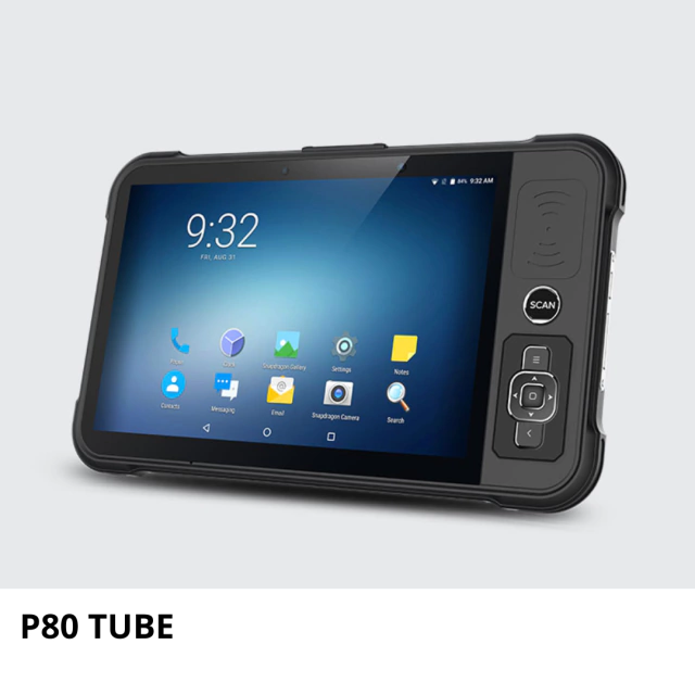 P80-TUBE Tablet Industrial con lector RFID y escáner laser
