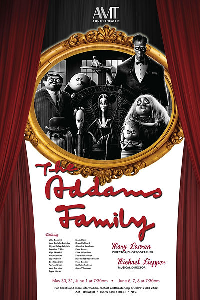 The Addams Family Jr poster AMT Youth Theater 2023