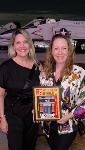 ANT Theater wins BEST VENUE at the W42ST Best of Awards 2024 on the Intrepid Museum. Tamara Flannagan and Zoe Reeve