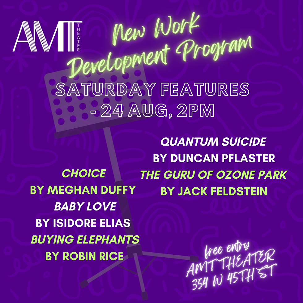 AMT ONE ACTS & SHORTS READING FESTIVAL AUGUST 2024